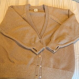 Offline by Aerie light tan V-Neck Button Cardigan Sweater -